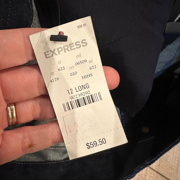 EXPRESS ZELDA SKINNY JEANS NEW 12 LONG - Picture 8 of 9